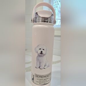 Bichon Frise Serengeti Light Pink Water Bottle
